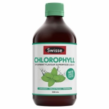 Swisse 斯维诗 叶绿素液 叶绿素片 Chlorophyll 清体 清毒 美颜 天然植物 精华萃取 澳大利亚进口 薄荷味 叶绿素液 500ml * 1瓶装 叶绿素 澳洲代购 澳洲直邮 澳洲进口