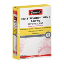 Swisse High Strength Vitamin C 斯维诗 高浓度 维生素C 泡腾片 VC 泡腾片 60片/盒 迪丽热巴同款 补充维生素C 提高抵御力 成人维生素 澳洲代购 澳洲直邮 澳洲进口