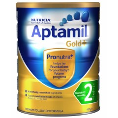 澳洲代购直邮NK2 Aptamil Gold+ 爱他美 新版 金装版婴儿奶粉 2段 6-12个月900g（包邮）