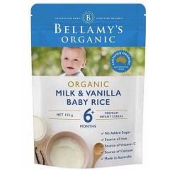 澳洲代购直邮新西兰Bellamy's 贝拉米 有机婴幼儿米糊 香草味 125g 6月+ 米粉