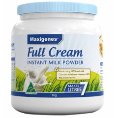 澳洲代购直邮MF Maxigenes Full Cream Instant Milk Powder 美可卓全脂奶粉 蓝胖子适合全家饮用 1kg（包邮）