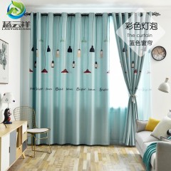 窗帘新款客厅简约现代卧室小窗短帘全遮光飘窗布料落地窗New curtain living room bedroom small window short curtain bay window French window