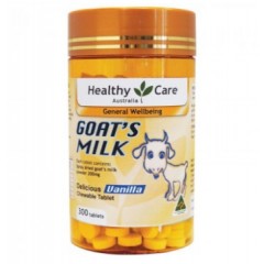 Healthy Care Goat Milk Vanilla Flavour Chewable  儿童 山羊奶片 钙片 咀嚼片 补钙 香草味 300片 羊奶片 澳洲代购 澳洲直邮 澳洲进口