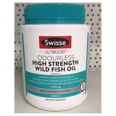 Swisse High Strength Wild Fish 新包装 斯维诗 无腥 高浓度 深海鱼油 胶囊 1500mg 400粒/瓶 欧米伽3 中老年鱼油 守护心脑 澳洲代购 澳洲进口 澳洲直邮