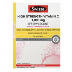 Swisse High Strength Vitamin C 斯维诗 高浓度 维生素C 泡腾片 VC 泡腾片 60片/盒 迪丽热巴同款 补充维生素C 提高抵御力 成人维生素 澳洲代购 澳洲直邮 澳洲进口