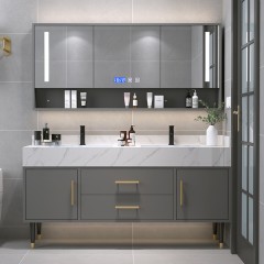 Slate double basin bathroom mirror cabinet combination bathroom vanity custom