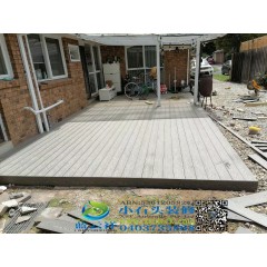 Plastic wood 140X22 imitation wood grain gray-white decking, no screws on the front 3.65m outdoor floor