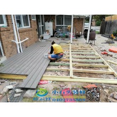 Plastic wood 140X22 imitation wood grain gray-white decking, no screws on the front 3.65m outdoor floor