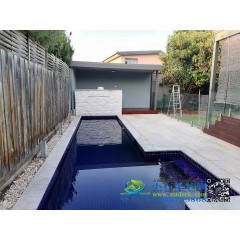 Merbau 90X19 decking on the edge of the swimming pool, outdoor floor pergola pergola, ceiling wall.