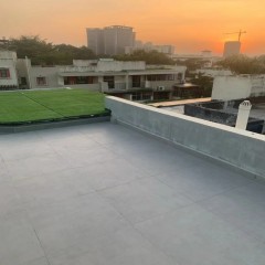 露台地砖铺设 Terrace floor tile laying