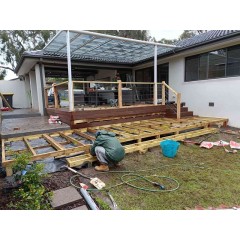 户外实木地板、遮阳棚  Outdoor solid wood flooring, awning