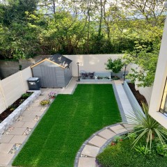 露台花园真草铺设  Real grass paving for terrace garden