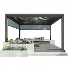 花园铝合金百叶顶凉棚  Garden aluminum louvered roof pergola