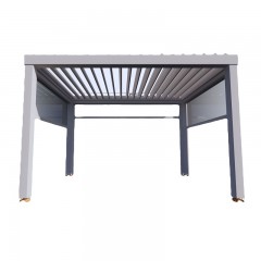 白色百叶顶凉棚 White louvered roof pergola