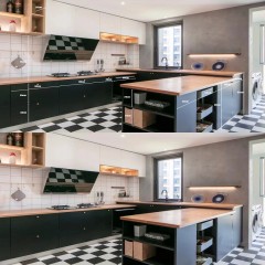 现代开放式厨房整体设计  Modern open kitchen overall design