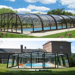 伸缩泳池盖款式阳光房  Retractable pool cover style sunroom