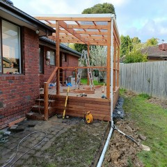 透明顶凉棚带楼梯  Clear top pergola with stairs