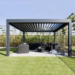 百叶顶铝合金凉棚 Aluminum pergola with louvered roof