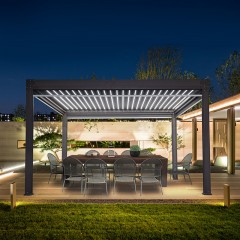 百叶顶铝合金凉棚 Aluminum pergola with louvered roof