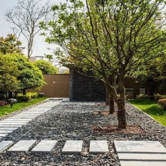 鹅卵石工程庭院园林装修造景 Pebble project courtyard garden decoration landscaping