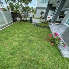 真草地面庭院造景  Real grass ground yard landscaping