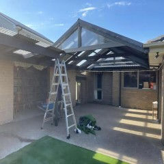 铝合金凉棚工地实拍 Aluminum pergola site real shot