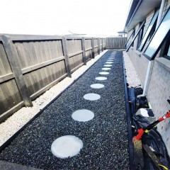 走道鹅卵石地面 Walkway cobblestone floor