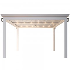 白色百叶顶铝合金凉棚 White louvered roof aluminum pergola