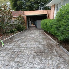 墨尔本车道水泥 庭院水洗石地面铺设效果  Melbourne driveway cement patio washed stone flooring effect